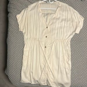 Zara cream blouse with waist tie